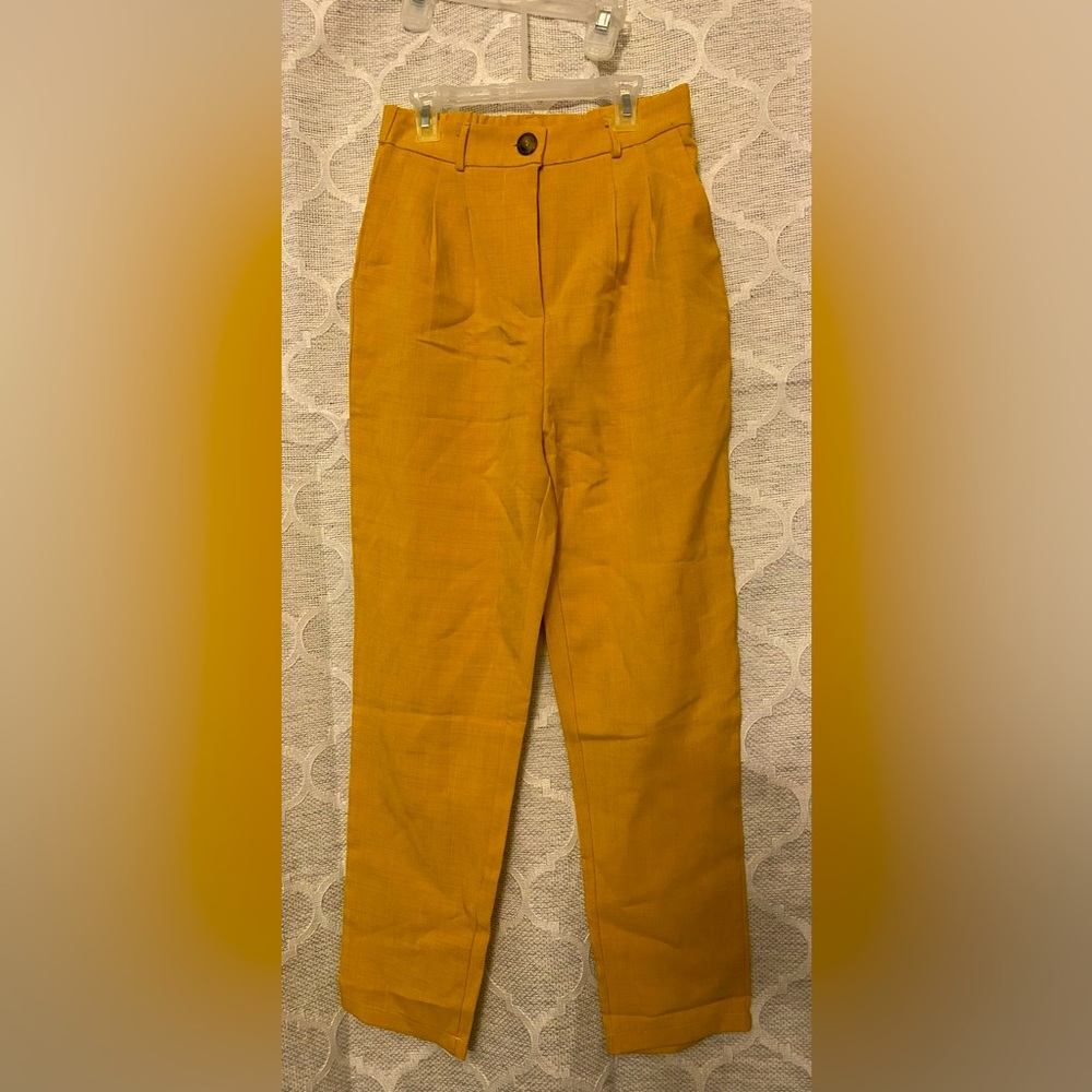 Mustard Polyester Pants